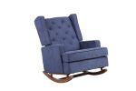 COOLMORE living room Comfortable rocking chair accent chair Navy fabric RT