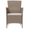 Patio Chairs with Cushions 2 pcs Poly Rattan Beige