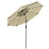 9ft Aluminum Patio Umbrella w/ 32 LEDs Beige