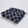 2PCS Set Outdoor Chair Cushions Thickened Seat Cushions with Ties; Patio Chair Pads(Navy Blue Color)