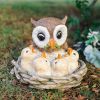 Cebastian Garden Owl and Baby Statue; Outdoor and Indoor Ornament;  Festive Ornament