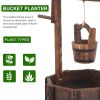 Outdoor Reinforced And Anticorrosive Wooden Wishing Well Flowerpot