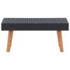 Garden Coffee Table Poly Rattan Black