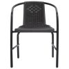 Garden Chairs 8 pcs Plastic Rattan and Steel 242.5 lb