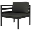 5 Piece Patio Lounge Set with Cushions Aluminum Anthracite