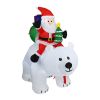 2.1M long Christmas Inflatable Lounging Snowman Yard Decoration - Lawn Decoration, Bright Internal Lights, Built-in Fan, and Included Stakes and Ropes