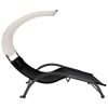 Double Sun Lounger with Canopy Textilene Black