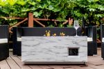 Outdoor 50; 000BTU Rectangle Propane Fire Pit Table;  Light Grey concrete style finish Metal gas fire