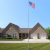 30 ft Al Flag Pole w/ US Flag and Ball