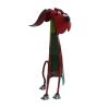 17 Inch Decorative Metal Dog Sculpture; Multicolor