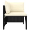 2 Piece Garden Sofa Set with Cushions Black Poly Rattan