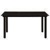 Garden Dining Table Black 59.1"x31.5"x29.1" Steel and Glass