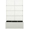 Trellis Raised Bed with 3 Pots 32.7"x11.8"x51.2" Poly Rattan White