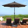 9ft Aluminum Patio Umbrella w/ 32 LEDs Chocolate