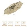 9ft Aluminum Patio Umbrella w/ 32 LEDs Beige