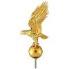 Flagpole 14" Eagle Topper Gold Finial Ornament for 20/25/30Ft Telescopic Pole Yard Outdoor