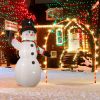 8ft Christmas Inflatable Decorations Built-in LED Outdoor Yard Lawn Lighted for Holiday Season;  Quick Air Inflated;  8 Feet High;  Snowman w/Board