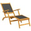 Patio Deck Chairs with Table Solid Wood Acacia and Textilene