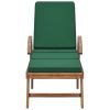 Sun Loungers with Cushions 2 pcs Solid Teak Wood Green