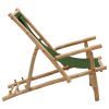 Deck Chair Bamboo and Canvas Green