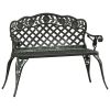 Patio Bench 42.5" Cast Aluminum Green