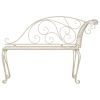 Garden Chaise Lounge 50.4" Metal Antique White