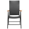 Garden Chairs 4 pcs Poly Rattan Black