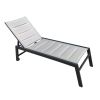 Outdoor Chaise Lounge Chair; Five-Position Adjustable Aluminum Recliner; All Weather For Patio; Beach; Yard; Pool(Grey Fabric)