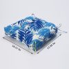 2PCS Set Outdoor Chair Cushions Thickened Seat Cushions with Ties; Patio Chair Pads(Blue Flower Color)