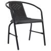 Garden Chairs 8 pcs Plastic Rattan and Steel 242.5 lb