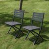 Outdoor Folding Chair Set of 2 All Weather Aluminum Patio Chairs