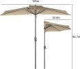 9' Half Round Patio Outdoor Umbrella with Crank