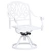 Swivel Garden Chairs 2 pcs Cast Aluminum White