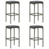 5 Piece Garden Bar Set with Cushions Gray