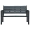 Garden Bench 47.2" HDPE Gray Wood Look