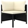 2 Piece Garden Sofa Set with Cushions Black Poly Rattan