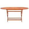 Folding Garden Table 63"x33.5"x29.5" Solid Eucalyptus Wood