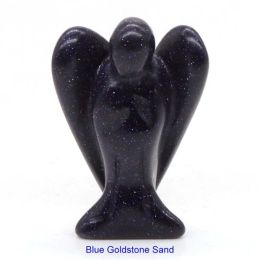 Wholesale Guardian Angel Statue Crystal Ornament (Color: Blue Goldstone)