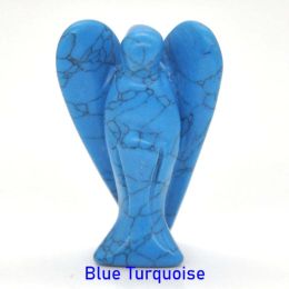 Wholesale Guardian Angel Statue Crystal Ornament (Color: Blue Turquoise)