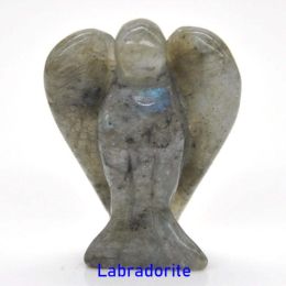 Wholesale Guardian Angel Statue Crystal Ornament (Color: Flash Labradorite)