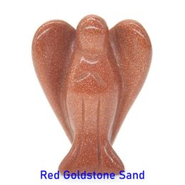 Wholesale Guardian Angel Statue Crystal Ornament (Color: Red Goldstone)