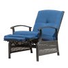 Outdoor Living Adjustable Patio Recliner Chair Metal Outdoor Reclining Lounge Chair with Remova