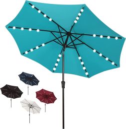 9' SolarUmbrella  with 32 LED Lights (Color: Blue)