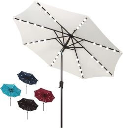 9' SolarUmbrella  with 32 LED Lights (Color: White)