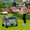 Outdoor Folding Wagon Cart with Adjustable Handle and Universal Wheels