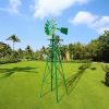 8FT Weather Resistant Yard Garden Windmill Red