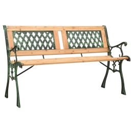 Garden Bench 48" Cast Iron and Solid Firwood (SKU: 312033)