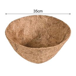 2Pcs Round Balcony Hanging Bonsai Basket Liner Coconut Shell Flower Pot Planter (size: 35cm)