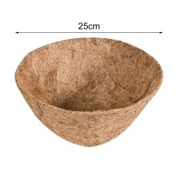 2Pcs Round Balcony Hanging Bonsai Basket Liner Coconut Shell Flower Pot Planter (size: 25cm)