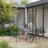 5 Piece Garden Dining Set Steel Anthracite